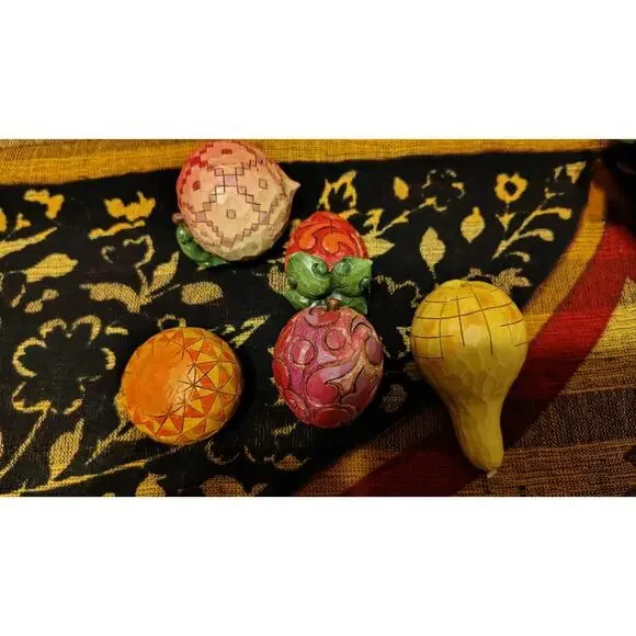 Jim Shore 2007 A Taste Of Summer’s Goodness Basket Watermelon 6 Pieces Of Fruit - Picture 16 of 16